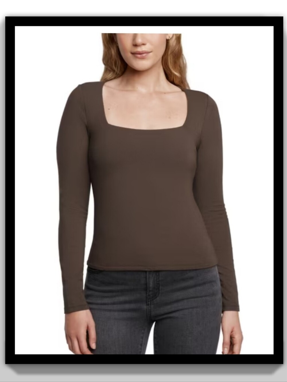 Nwt Express Square Neck Long Sleeve Top